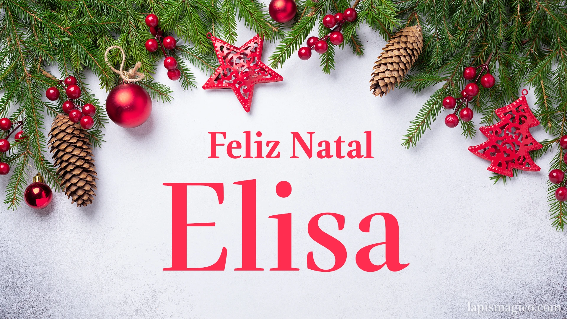 Oh Elisa, cinco postais de Feliz Natal Postal com o teu nome
