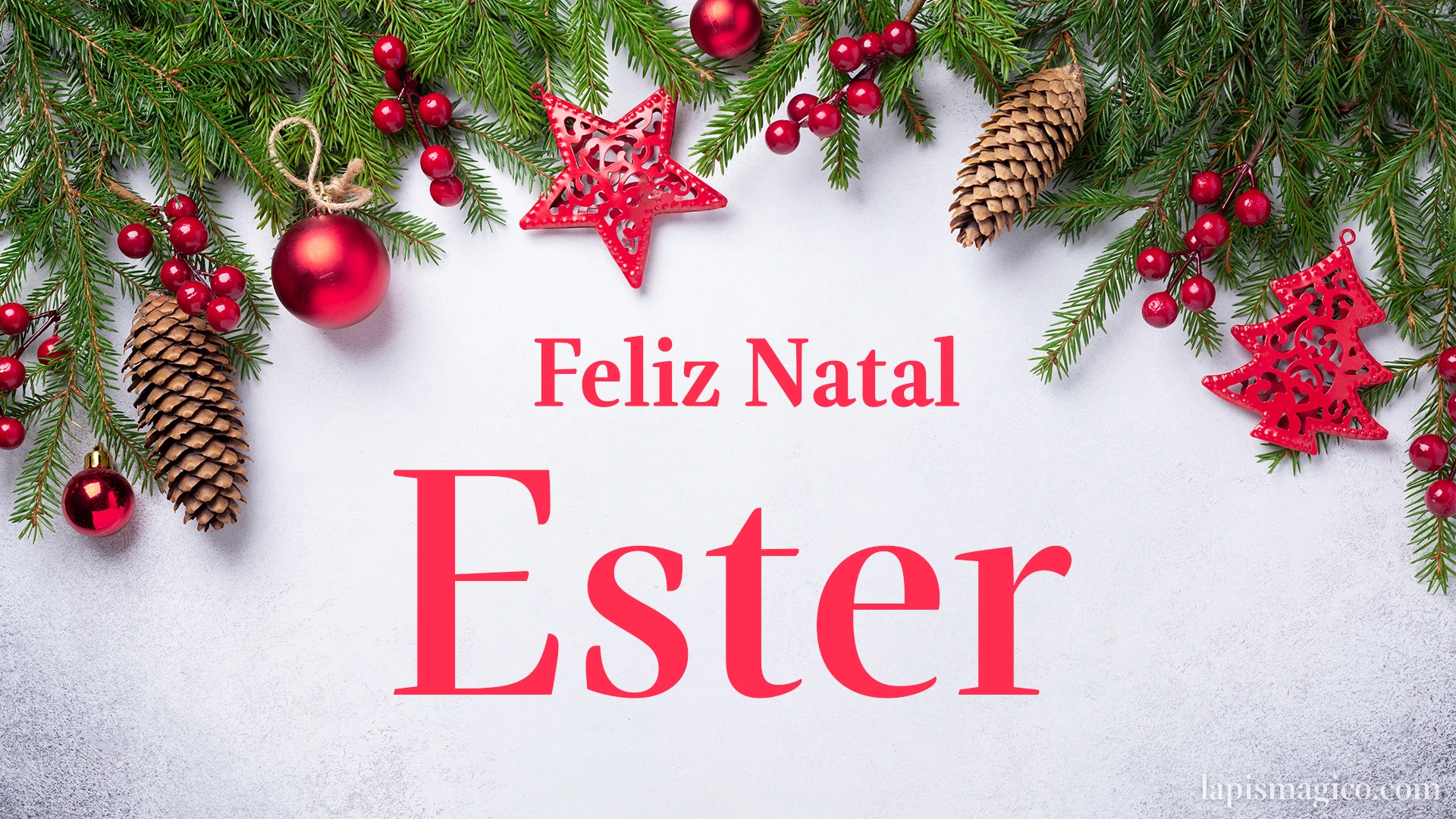 Oh Ester, cinco postais de Feliz Natal Postal com o teu nome