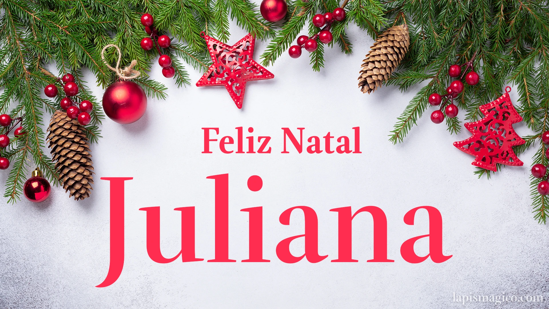 Oh Juliana, cinco postais de Feliz Natal Postal com o teu nome