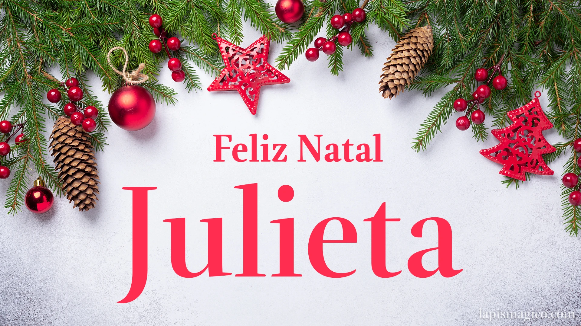 Oh Julieta, cinco postais de Feliz Natal Postal com o teu nome