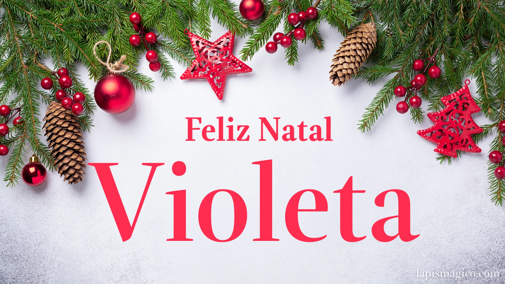 Oh Violeta, cinco postais de Feliz Natal Postal com o teu nome